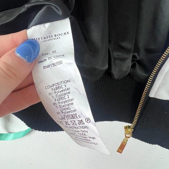 NWT Mistress Rocks Sugar High Cropped Bomber Jacket Size XS NEW - Picture 10 of 15